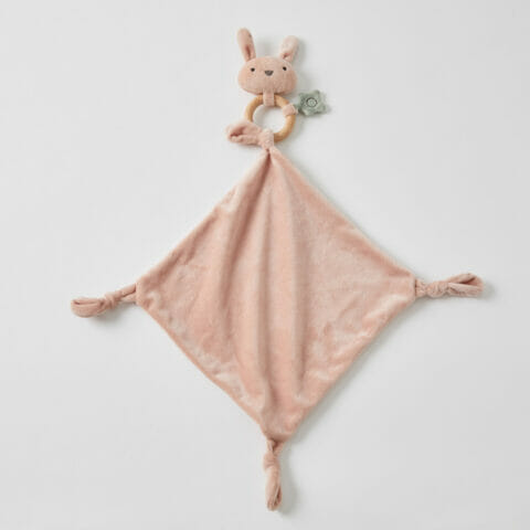 Freya Rabbit Comforter with Wooden Ring