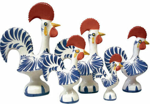 Roosters Blue and White